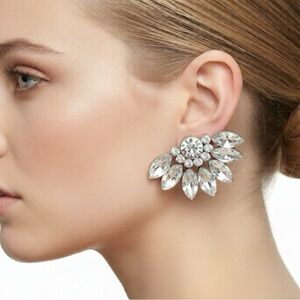 Choose To Plunder Brand “Denise” Earrings, Crystal Rhinestone Studs, New